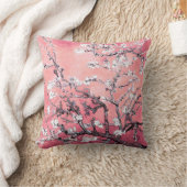 ファンゴッホアーモンドブロッサムピーチピンク クッション (ブランケット)