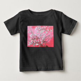ファンゴッホアーモンド咲きピンクブルー ベビーTシャツ
