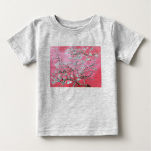 ファンゴッホアーモンド咲きピンクブルー ベビーTシャツ