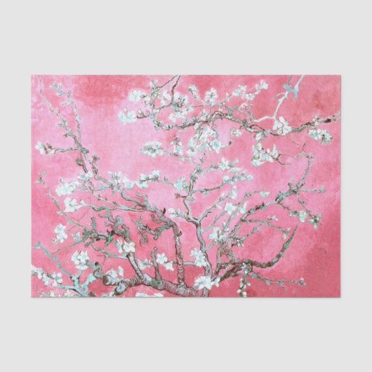 ファンゴッホアーモンド咲きピンクブルー 薄葉紙 (正面)