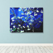 ファンゴッホアーモンド花ブルーグリーン キャンバスプリント (インサイチュ (ウッドフロア))