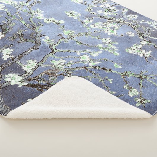 ファンゴッホアーモンド花咲きスチールブルー シェルパブランケット (3/4)