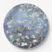 ファンゴッホアーモンド花咲きスチールブルー ペーパープレート (正面)