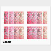 ファンゴッホアーモンド花咲きダークピンクピーチグラデーション 長方形シール (シート)