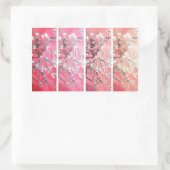 ファンゴッホアーモンド花咲きダークピンクピーチグラデーション 長方形シール (バッグ)