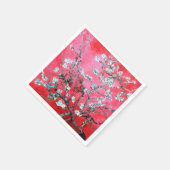 ファンゴッホアーモンド花咲き赤青 スタンダードカクテルナプキン (角)
