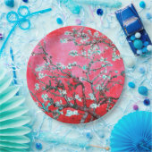 ファンゴッホアーモンド花咲き赤青 ペーパープレート (パーティー)