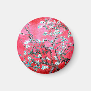 ファンゴッホアーモンド花咲き赤青 マグネット