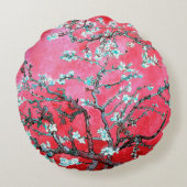 ファンゴッホアーモンド花咲き赤青 ラウンドクッション (裏面)