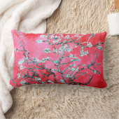 ファンゴッホアーモンド花咲き赤青 ランバークッション (ブランケット)