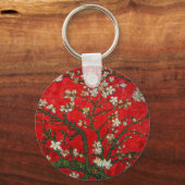 ファンゴッホアーモンド花咲き赤 キーホルダー (正面)