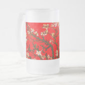 ファンゴッホアーモンド花咲き赤 フロストグラスビールジョッキ (正面左)