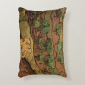 ファンゴッホオリーブの木々が丘の斜面に アクセントクッション (正面(垂直))