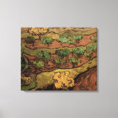 ファンゴッホオリーブの木々が丘の斜面に キャンバスプリント (正面)