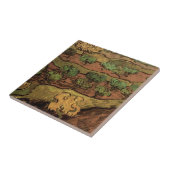 ファンゴッホオリーブの木々が丘の斜面に タイル (側面)