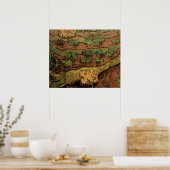 ファンゴッホオリーブの木々が丘の斜面に ポスター (キッチン)