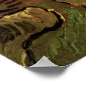 ファンゴッホオリーブの木々が丘の斜面に ポスター (角)