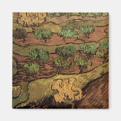 ファンゴッホオリーブの木々が丘の斜面に マグネット (正面)