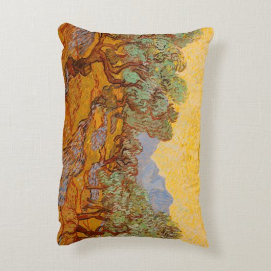 ファンゴッホオリーブツリーイエローサンスカイ アクセントクッション (裏面(縦))