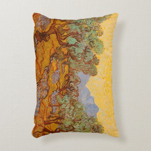 ファンゴッホオリーブツリーイエローサンスカイ アクセントクッション (正面(垂直))
