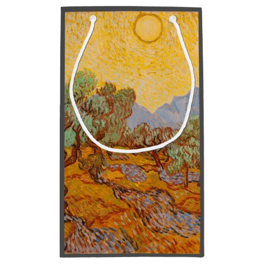 ファンゴッホオリーブツリーイエローサンスカイ スモールペーパーバッグ (裏面)