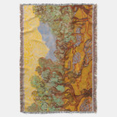 ファンゴッホオリーブツリーイエローサンスカイ スローブランケット (正面縦)