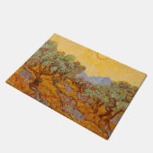 ファンゴッホオリーブツリーイエローサンスカイ ドアマット (アングル)