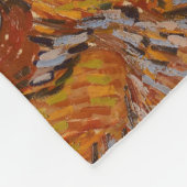 ファンゴッホオリーブツリーイエローサンスカイ フリースブランケット (角)