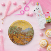 ファンゴッホオリーブツリーイエローサンスカイ ペーパープレート (パーティー)