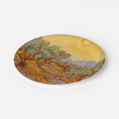 ファンゴッホオリーブツリーイエローサンスカイ ペーパープレート (アングル)