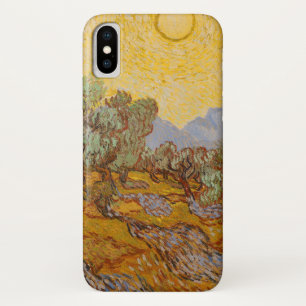 ファンゴッホオリーブツリーイエローサンスカイ iPhone X ケース