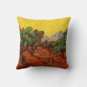 ファンゴッホオリーブツリーイエロースカイと太陽 クッション (裏面)