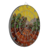 ファンゴッホオリーブツリーイエロースカイと太陽 ダーツボード (正面左)