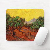 ファンゴッホオリーブツリーイエロースカイと太陽 マウスパッド (マウス)