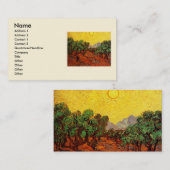 ファンゴッホオリーブツリーイエロースカイと太陽 名刺 (正面/裏面)