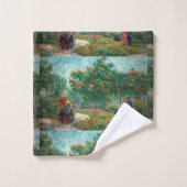 ファンゴッホガーデンインモンマルトル恋人と バスタオルセット (ウォッシュタオル)