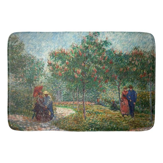 ファンゴッホガーデンインモンマルトル恋人と バスマット (正面)