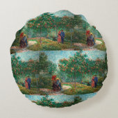 ファンゴッホガーデンインモンマルトル恋人と ラウンドクッション (裏面)