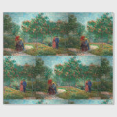 ファンゴッホガーデンインモンマルトル恋人と ラッピングペーパー (フラット)