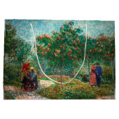 ファンゴッホガーデンインモンマルトル恋人と ラージペーパーバッグ (裏面)