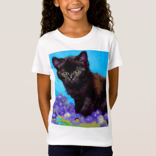 ファンゴッホキャット&フラワーズ Tシャツ (正面)