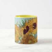 ファンゴッホコーヒーマグによる12のひまわりの花瓶 マグカップ (中央)