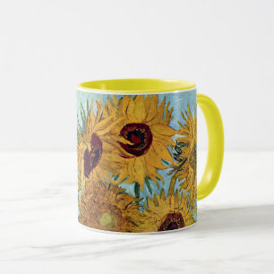 ファンゴッホコーヒーマグによる12のひまわりの花瓶 マグカップ