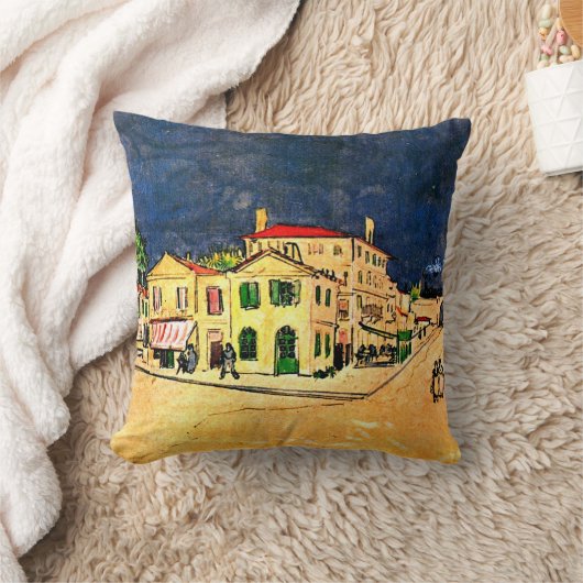 ファンゴッホザイエローハウス クッション (ブランケット)