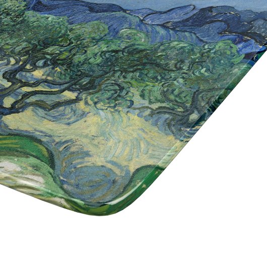 ファンゴッホザオリーブの木の風景絵画ズ カッティングボード (角)