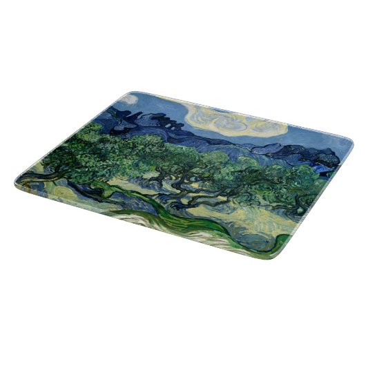 ファンゴッホザオリーブの木の風景絵画ズ カッティングボード (角)