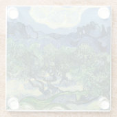 ファンゴッホザオリーブの木の風景絵画ズ ガラスコースター (裏面)