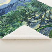 ファンゴッホザオリーブの木の風景絵画ズ シェルパブランケット (3/4)