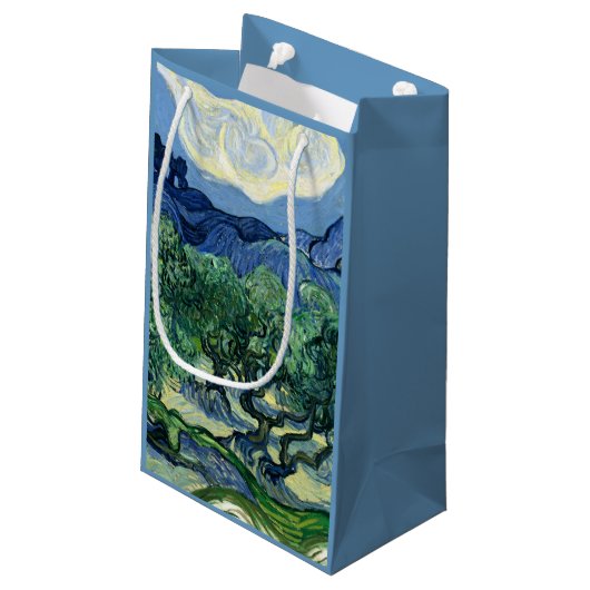 ファンゴッホザオリーブの木の風景絵画ズ スモールペーパーバッグ (裏面アングル)