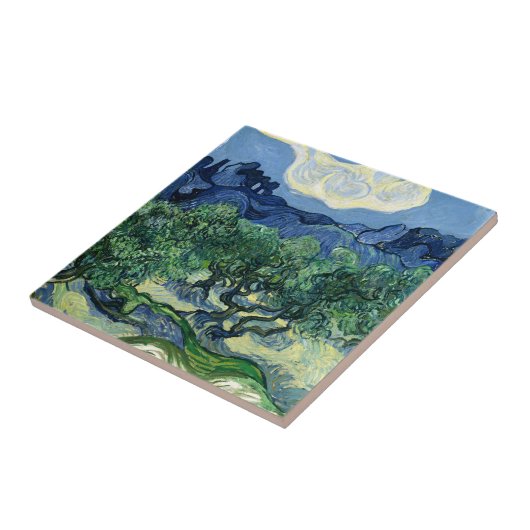 ファンゴッホザオリーブの木の風景絵画ズ タイル (側面)